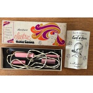 Vintage Northern Electric Pink Hair Curler with 3 Rollers, Box & Instructions